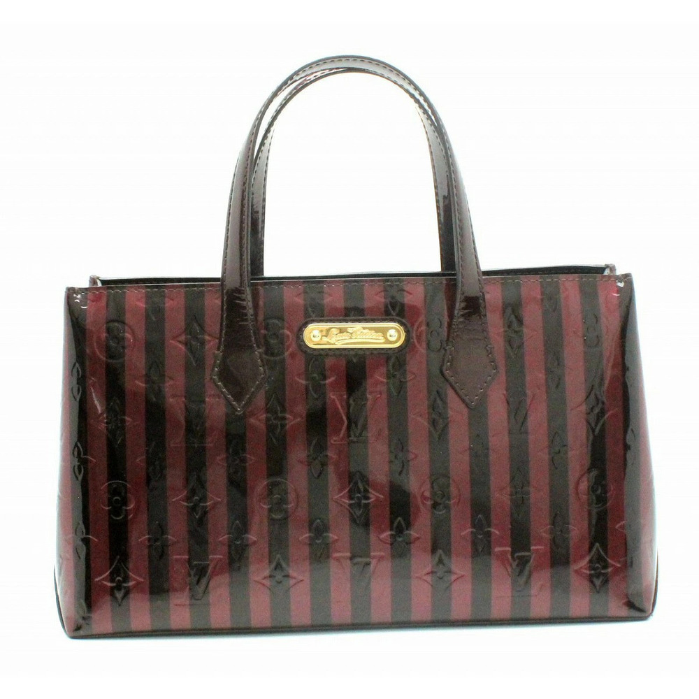 Louis Vuitton Wilshire Alamante Vernis Rayures Handbag u
